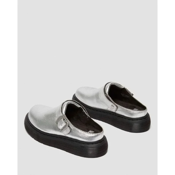 Dr. Martens Silver Laketen Mules Slingback Platform Shoes Men's Size 9 Wmns‎ 10 - Picture 8 of 11